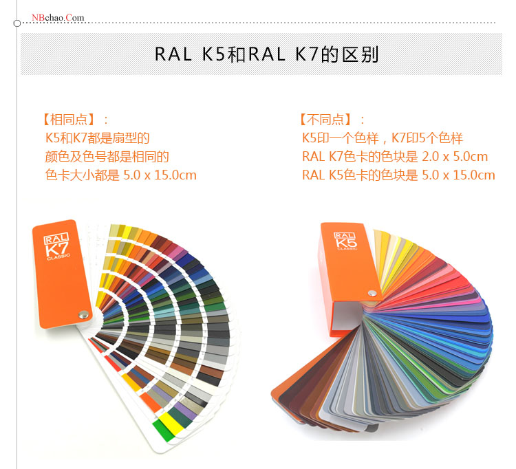 勞爾ralk7與k5色卡的區(qū)別對(duì)比